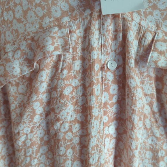 Lost + Wander Pick Me In The Desert Shirt Plus XL/2XL Soft Orange White Long - Picture 4 of 10